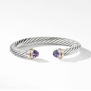 💠David Yurman Cable Classics Bracelet Silver / 14k Gold with Amethyst, 7mm NWOT